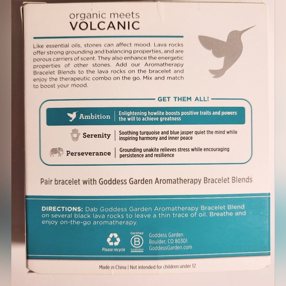 Goddess Garden Organics Aromatherapy Bracelet - Black and White - Picture 4 of 5